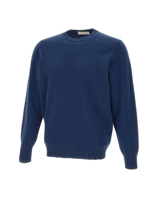 FILIPPO DE LAURENTIIS Blue Round-Neck Knitwear for men