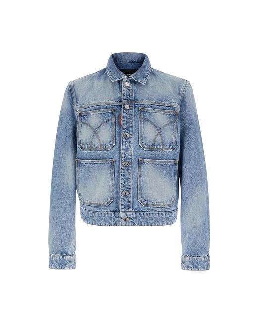 DSquared² Jassen ,Blauw ,70's Jean Jacket in het Blue voor heren
