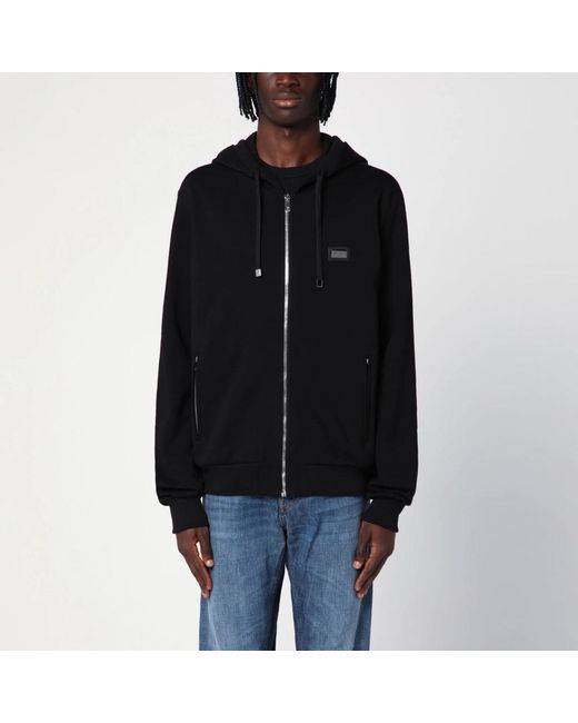 Dolce & Gabbana Black Zip-Throughs for men