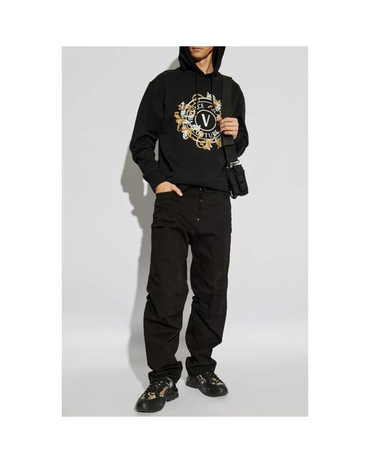 Versace Jeans Couture Black Hoodies for men