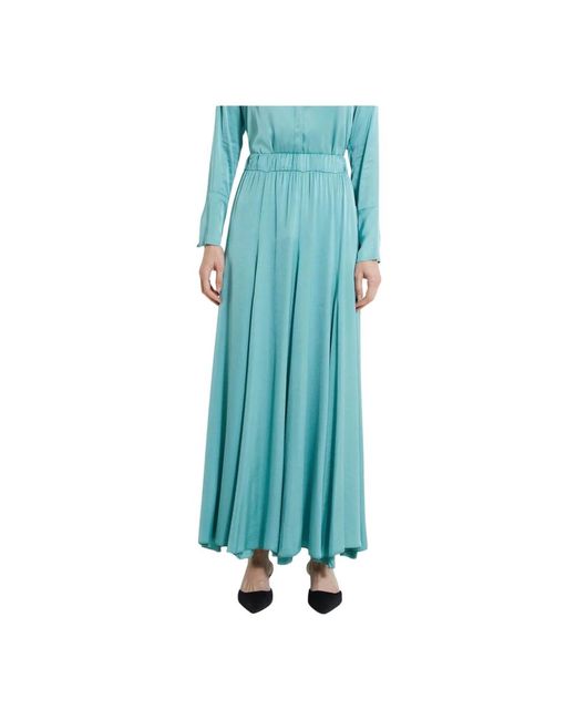 Falda larga de satén turquesa ViCOLO de color Blue