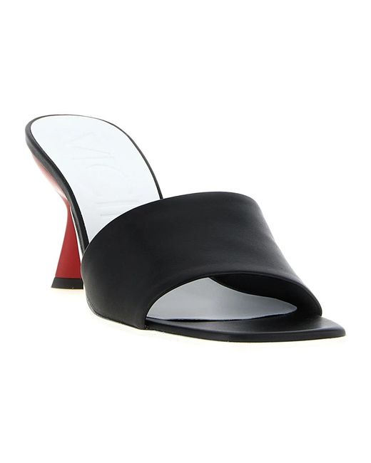 Vicini Black Heeled Mules