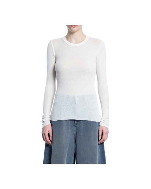 James Perse White Round-Neck Knitwear