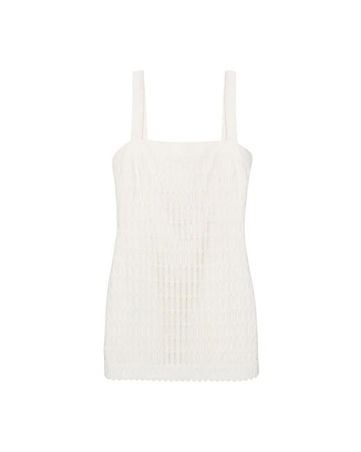 Jonathan Simkhai Kleedjes ,Katoen Casual Mini Shift Jurk in het White