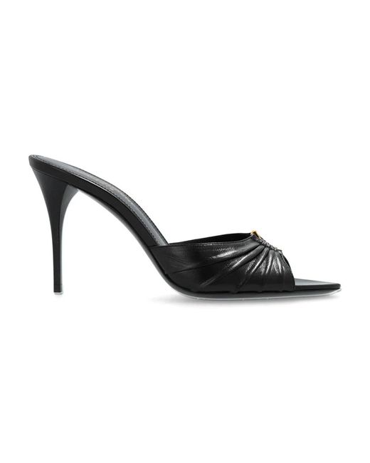 Saint Laurent Heeled Mules in het Black