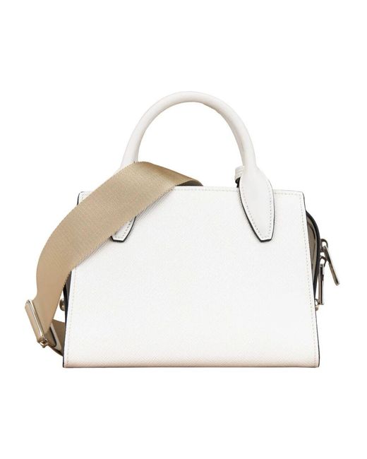 Prada White Garnet Leder-Schultertasche