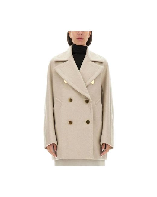 Max Mara Natural Double-Breasted Coats