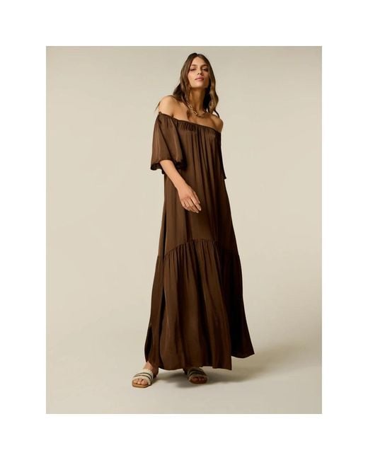 Maxi Dresses Oltre en coloris Brown