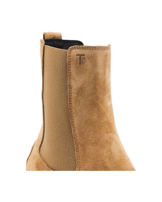 Tod's Brown Camel Suede And Leather Boots