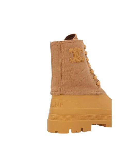 Céline Brown Lace-Up Boots