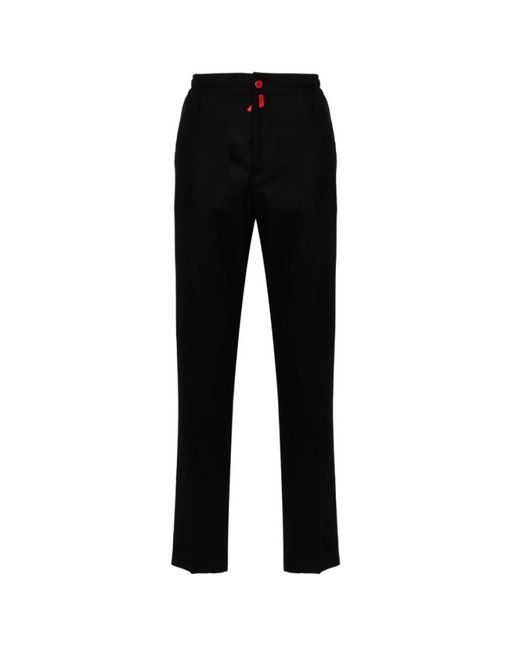 Kiton Black Slim-Fit Trousers for men