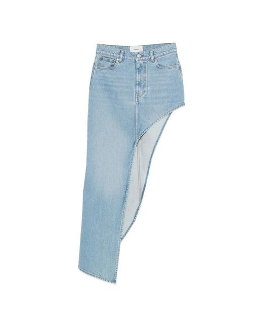 Coperni Rokken ,Blauw ,Denim Asymmetric Denim Skirt in het Blue