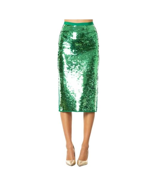Gonna midi con paillettes - verde di Weekend by Maxmara in Green