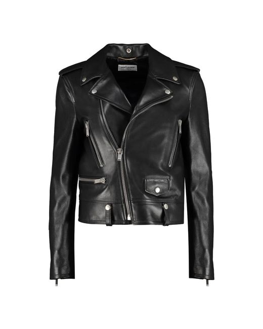 Saint Laurent Black Leather Jackets