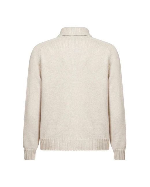 D4.0 Virgin Wool Knit Jacket in het White voor heren