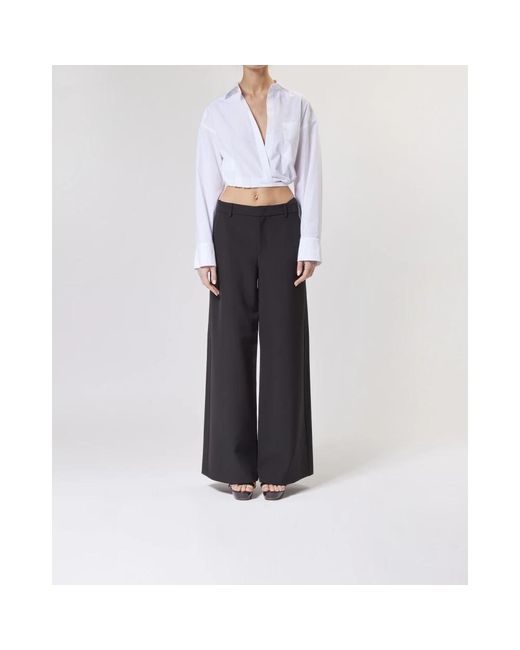 Moschino Overhemden ,Wit ,Katoen Witte Cropped Shirt Met Elastische Zoom in het White