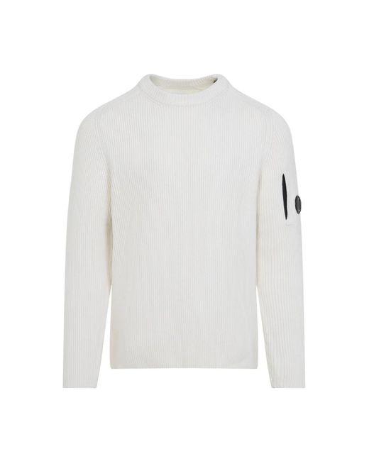C P Company Round-Neck Knitwear in het White voor heren