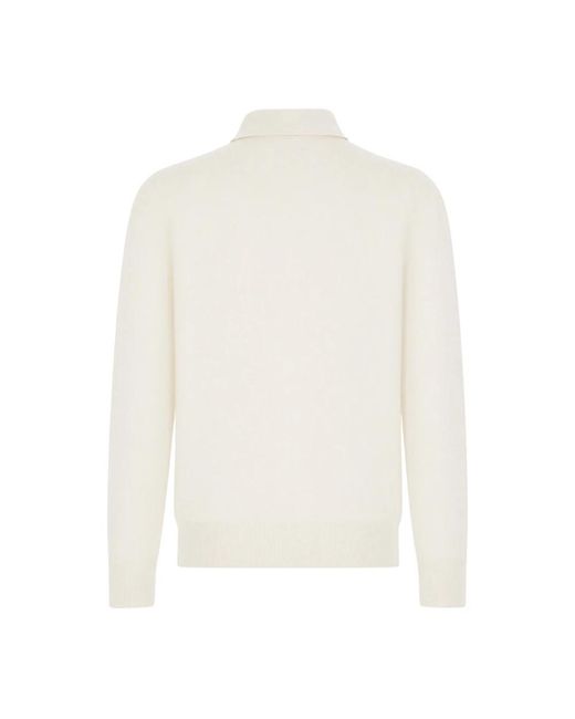 Brunello Cucinelli White Cashmere Knitwear for men