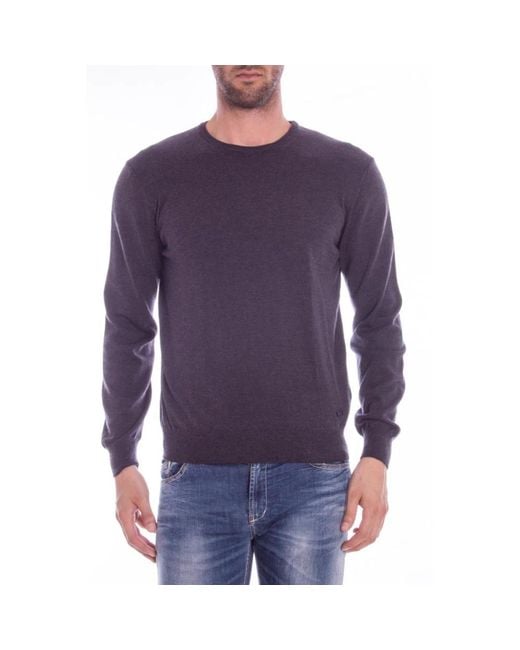 Armani Purple Round-Neck Knitwear for men