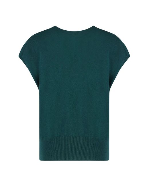 Malo Green Kaschmir rippstrickweste