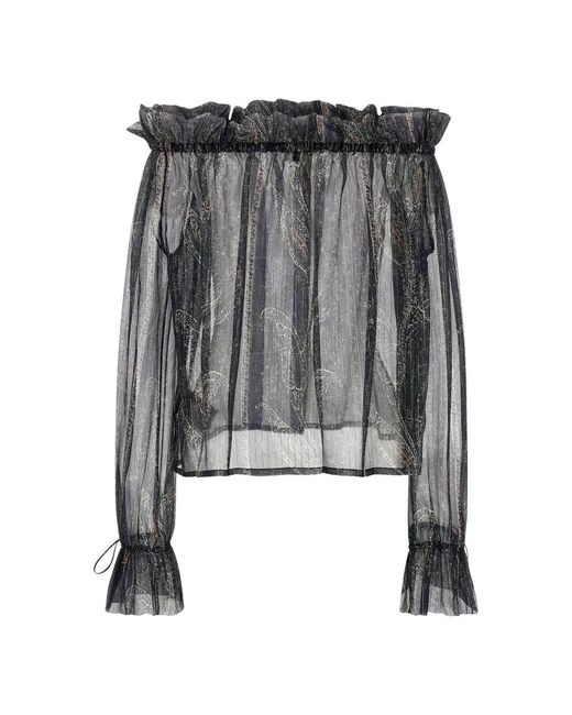 Saint Laurent Gray Blouses