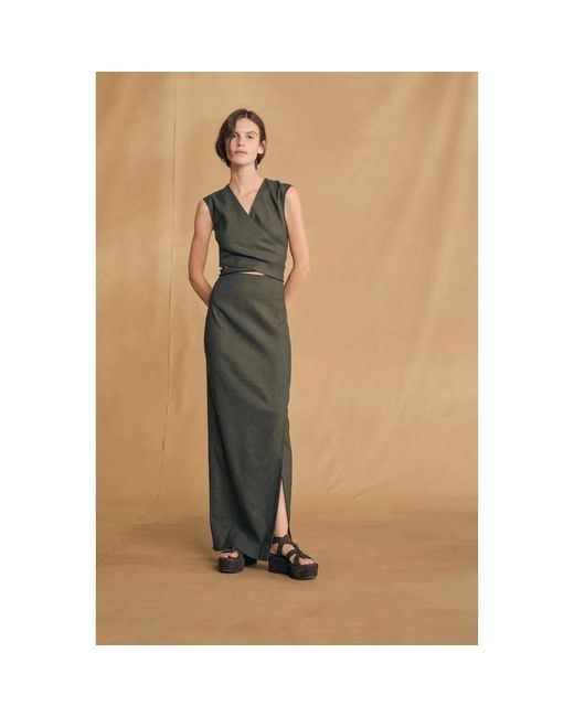 Cortana Green Sleeveless Tops