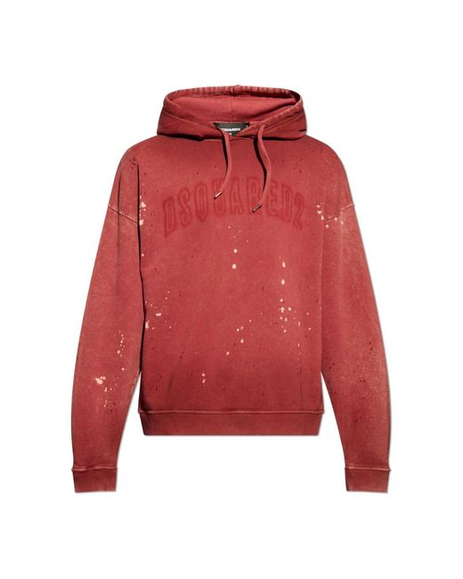 Felpa con effetto 'vintage' di DSquared² in Red da Uomo