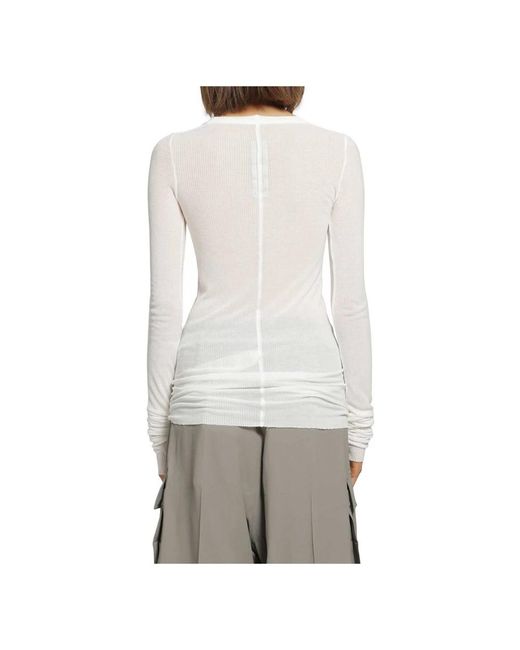 Rick Owens White Long Sleeve T-Shirts