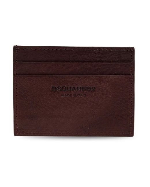 DSquared² Brown Kartenetui Aus Leder Mit Logo