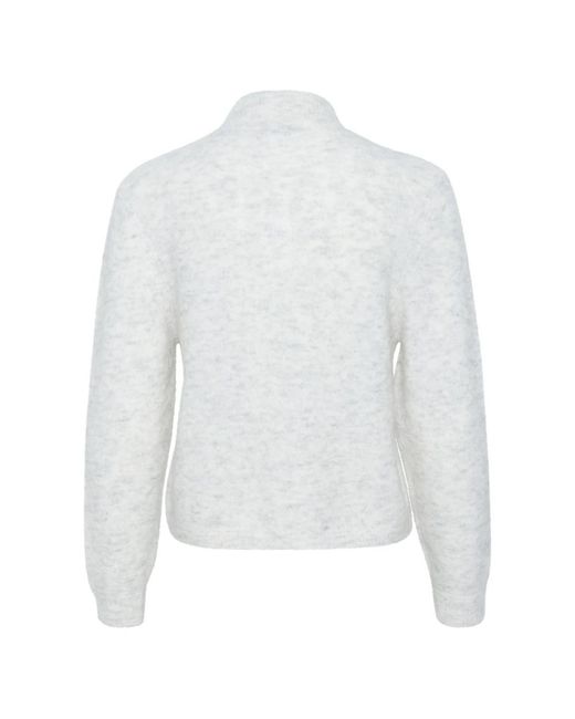 Gestuz Truien & Vesten ,Grijs ,Wol Gebreid Vest in het White
