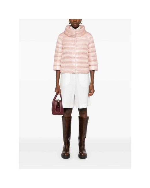 Herno Jassen ,Roze ,Nylon Mini Cape Sofia in het Pink
