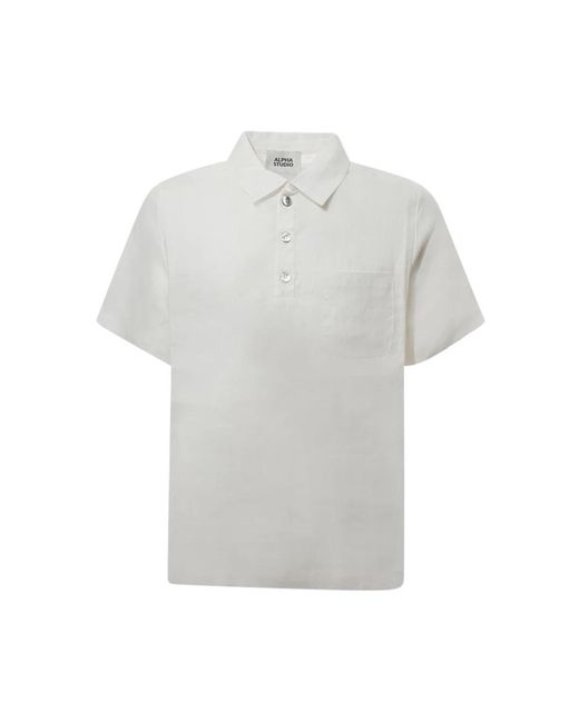 Alpha Studio Gray Polo Shirts for men