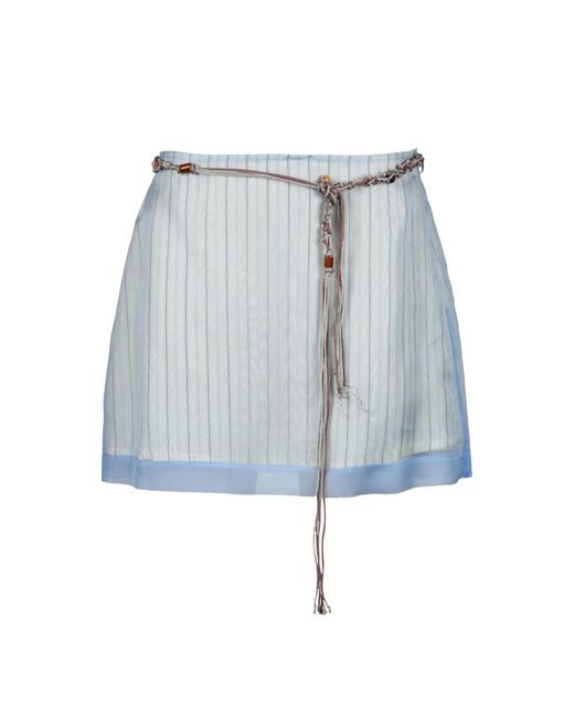 Alysi Rokken ,Blauw ,Zijde Blend Viscose Mode Top in het Blue