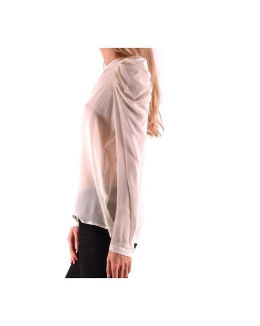 Pinko Witte Effen Lange Mouw Blouse in het Pink