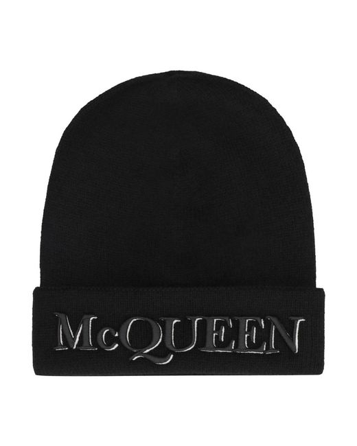 McQueen Black Beanies for men