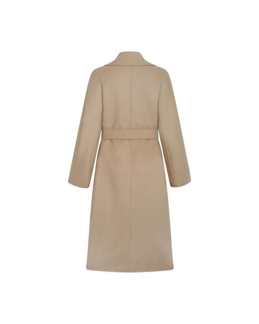 Max Mara Natural Cles Mantel Lang Aus Wolle, Kaschmir Und Seide