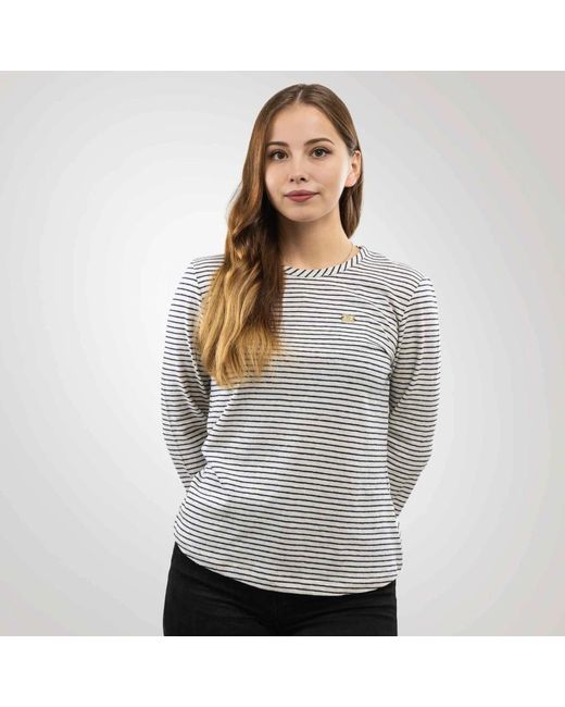 EA7 Tops ,Wit ,Katoen Wit Longsleeveshirt in het Gray