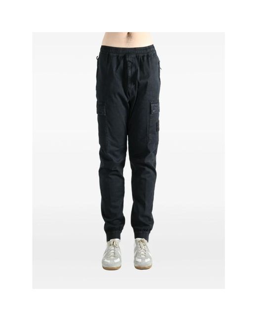Stone Island Schwarze Cargo Hose Mit Elastischem Bund in Black für Herren