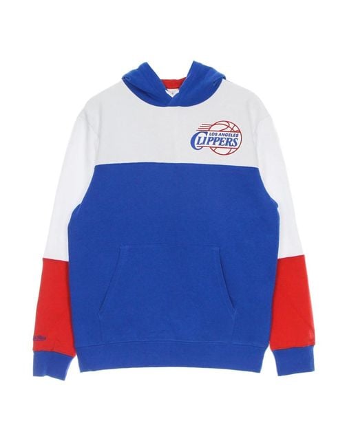 Mitchell & Ness Hoodies & Sweatvesten ,Blauw ,Katoen Nba Fusion Fleece Hoodie in het Blue voor heren