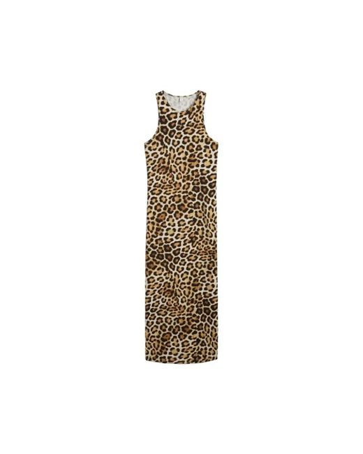 PUMA Kleedjes ,Veelkleurig ,Luipaardprint Slim Fit Jurk in het Metallic
