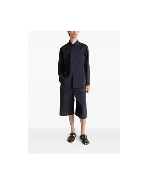 Lemaire Blue Long Shorts for men