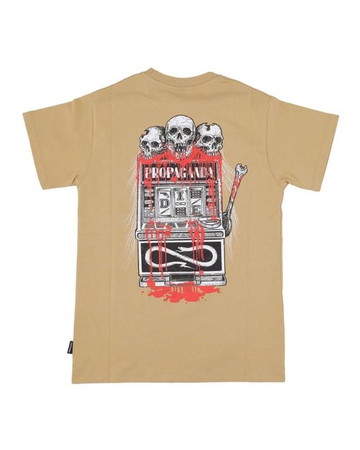 Propaganda Addict Camel Tee Korte Mouw T-Shirt in het Natural voor heren
