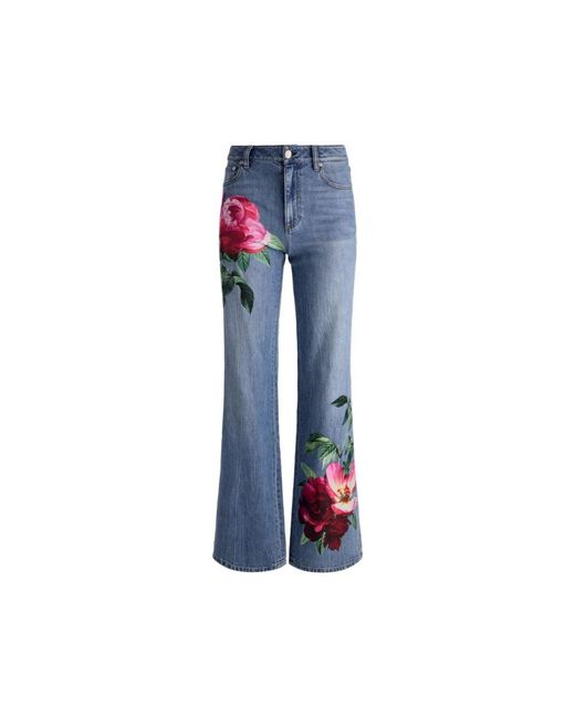 Alice + Olivia Blue Flared Jeans