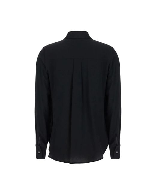 Grifoni Overhemden ,Zwart ,Zijden Zwarte Shirt in het Blue