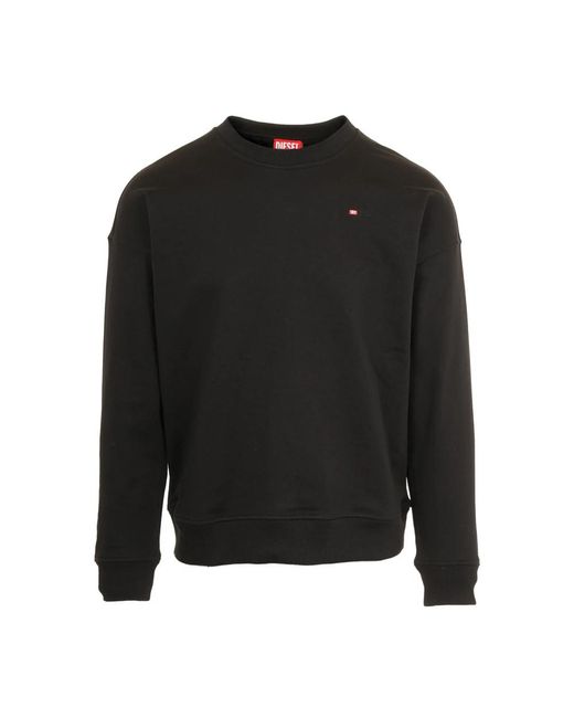 DIESEL Schwarzer Pullover Mit Microdiv Logo in Black für Herren