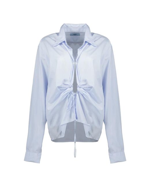 Prada Overhemden ,Blauw ,Katoen Blauw Overhemd Elegant Herfst-Winter Collectie in het Blue