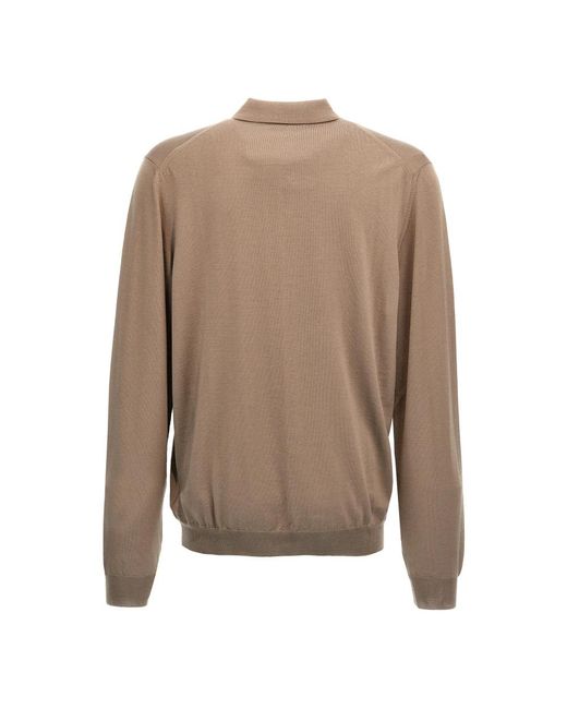 Zanone Brown Round-Neck Knitwear for men