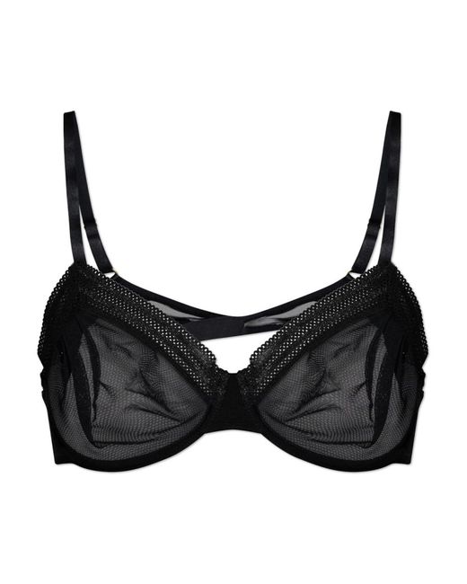 Hanro Ondergoed ,Zwart ,Tule Transparante Bh in het Black