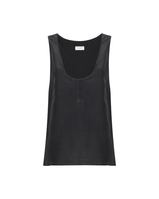 Saint Laurent Black Sleeveless Tops
