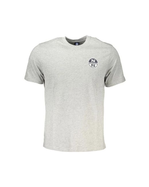 North Sails Tops ,Grijs ,Katoen Grijze Katoenen Bedrukt Logo T-Shirt in het Gray voor heren
